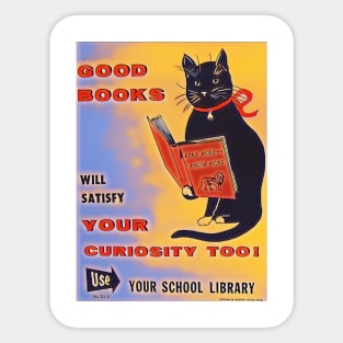 Good Books Cat Sticker